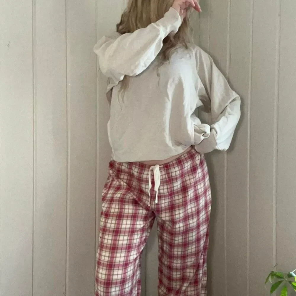 Ralph Lauren cotton pink and cream plaid pajama pants